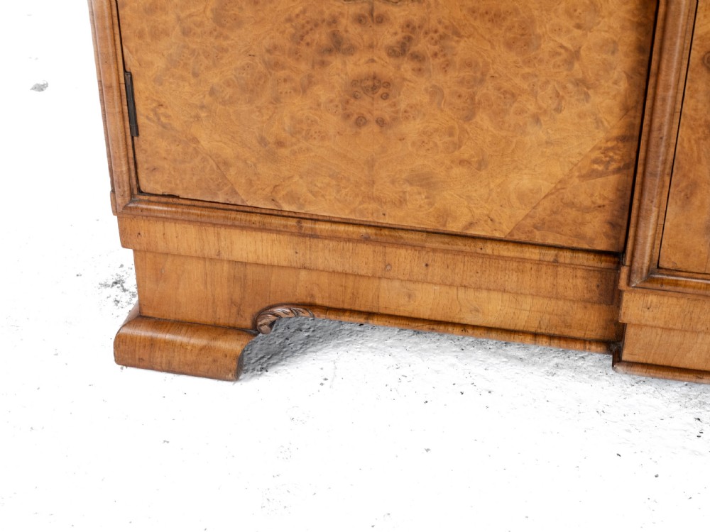 Art Deco C1920 Burr Walnut Display Cabinet Sideboard by Leemings of Halifax View XXI