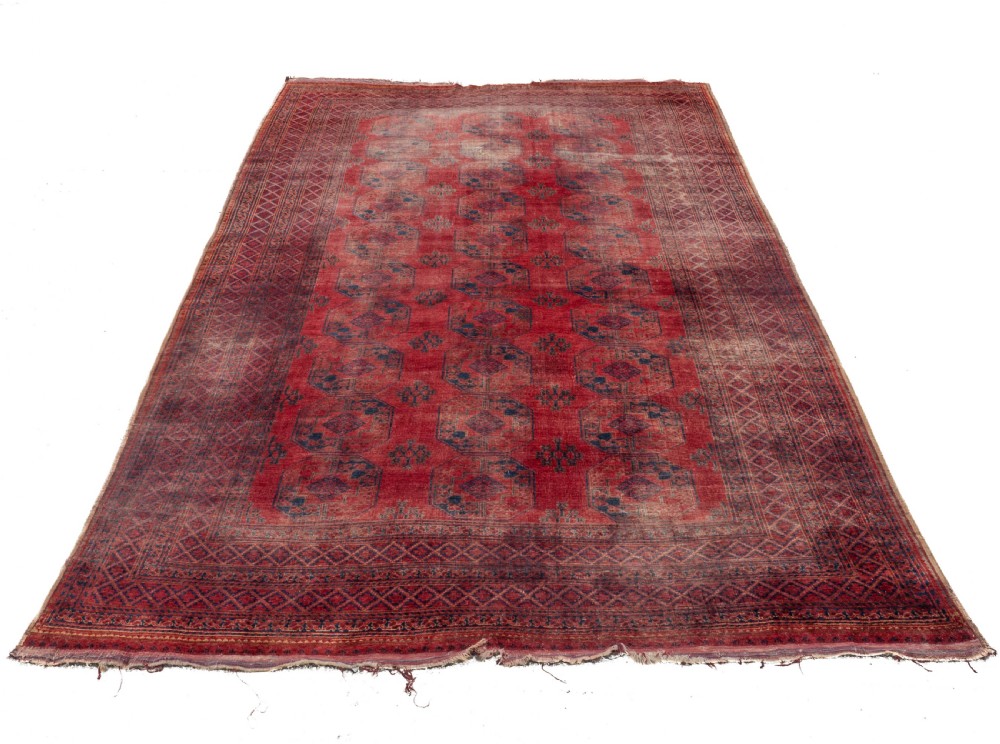 Antique C.19th Ersari Turkmen Afghan Carpet 15'6