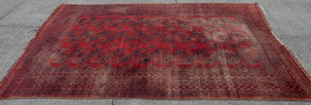 Antique C.19th Ersari Turkmen Afghan Carpet 15'6