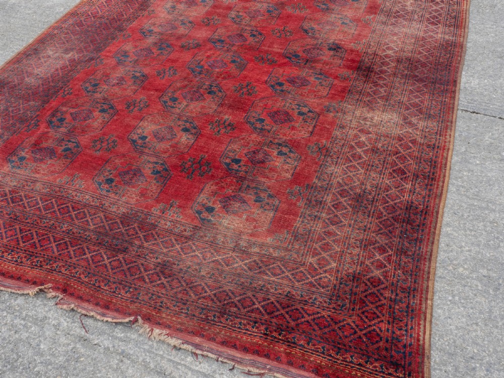 Antique C.19th Ersari Turkmen Afghan Carpet 15'6