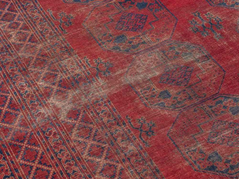 Antique C.19th Ersari Turkmen Afghan Carpet 15'6