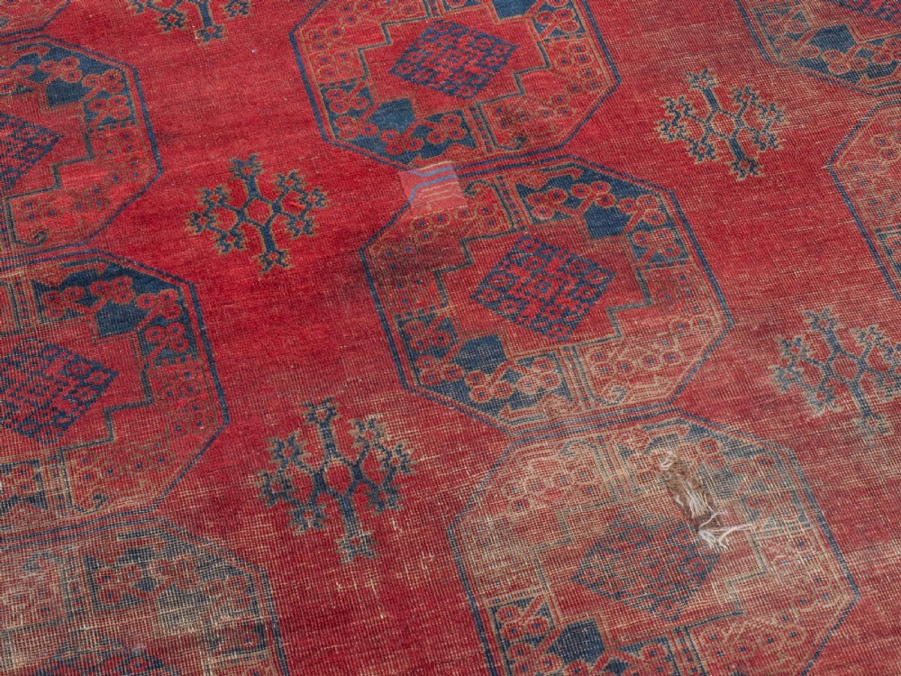 Antique C.19th Ersari Turkmen Afghan Carpet 15'6
