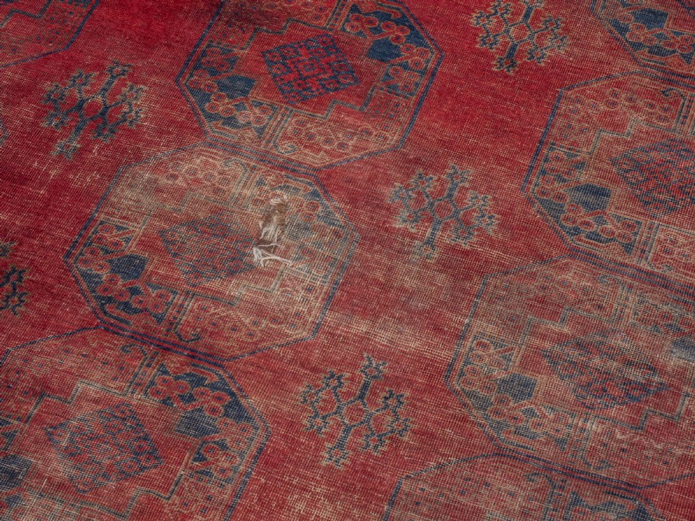 Antique C.19th Ersari Turkmen Afghan Carpet 15'6