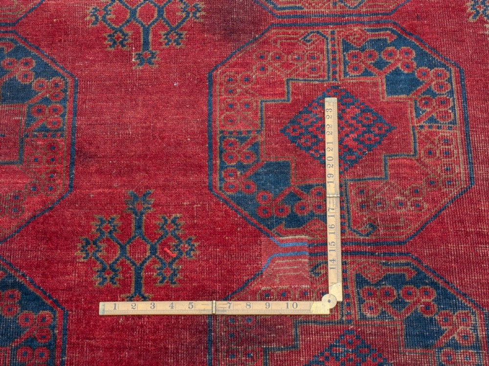 Antique C.19th Ersari Turkmen Afghan Carpet 15'6