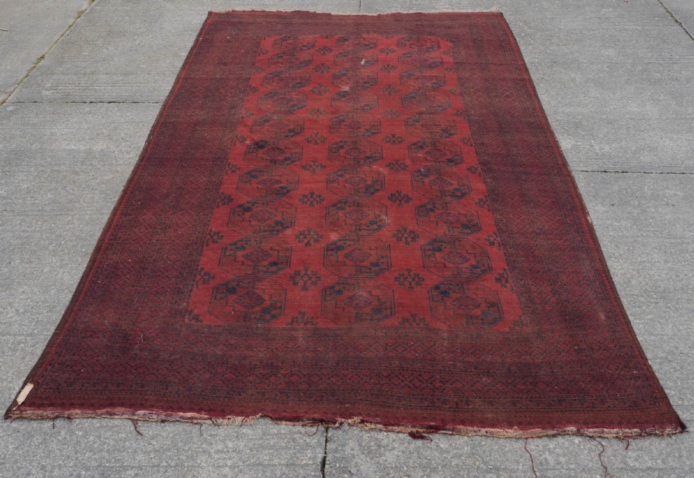 Antique C.19th Ersari Turkmen Afghan Carpet 15'6