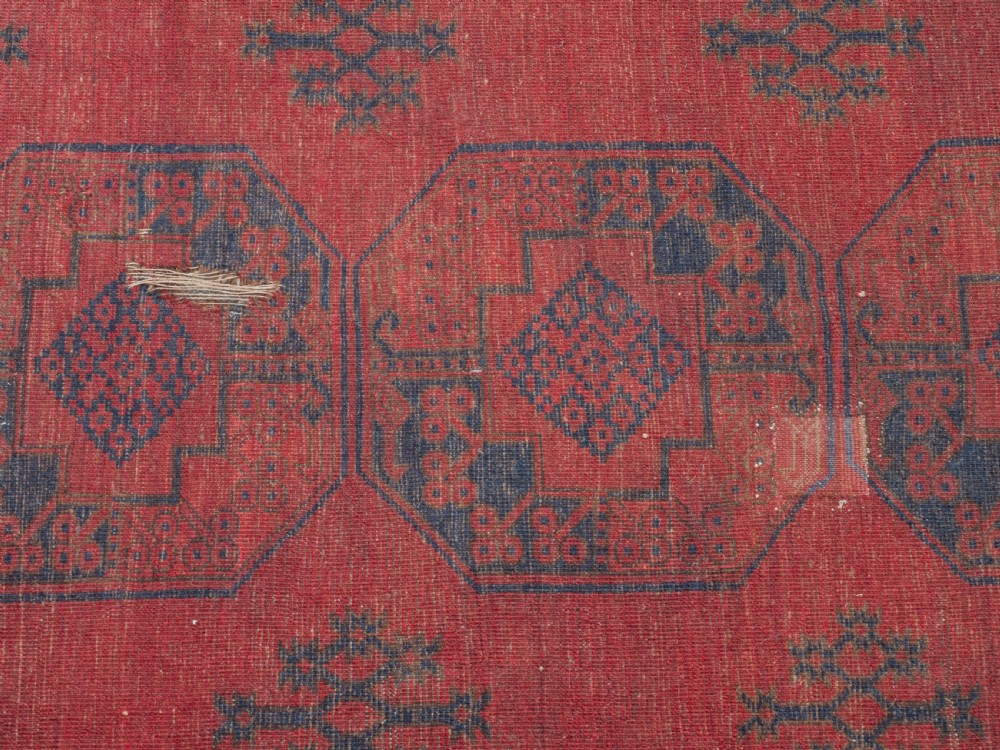 Antique C.19th Ersari Turkmen Afghan Carpet 15'6