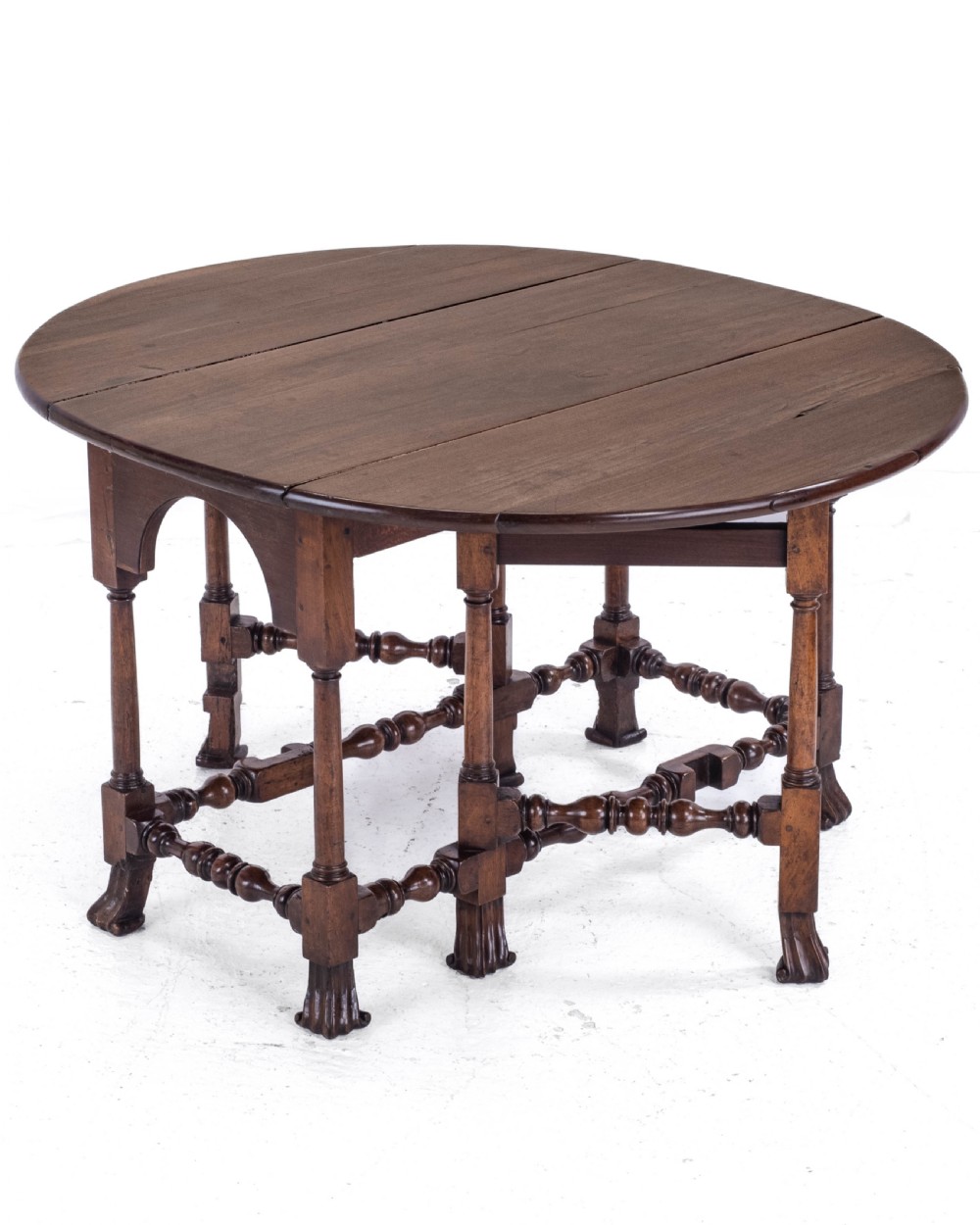 George II Red Walnut Drop Leaf Oval Gateleg Dining Table C1730 (Georgian)