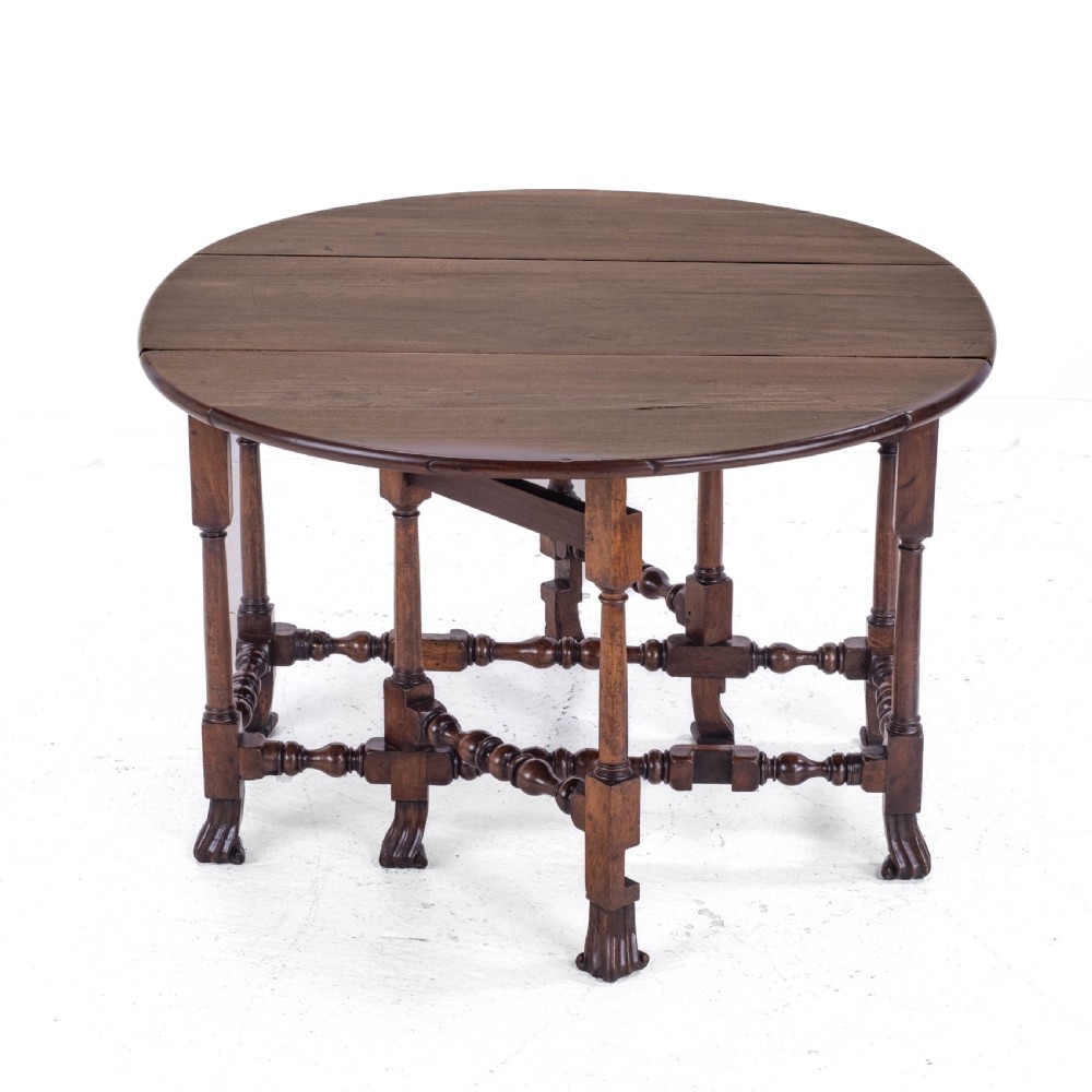 George II Red Walnut Drop Leaf Oval Gateleg Dining Table C1730 (Georgian) View VII
