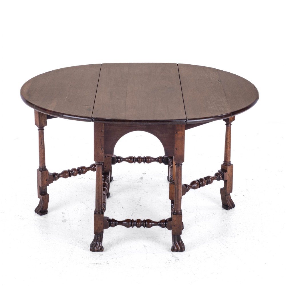 George II Red Walnut Drop Leaf Oval Gateleg Dining Table C1730 (Georgian) View IX