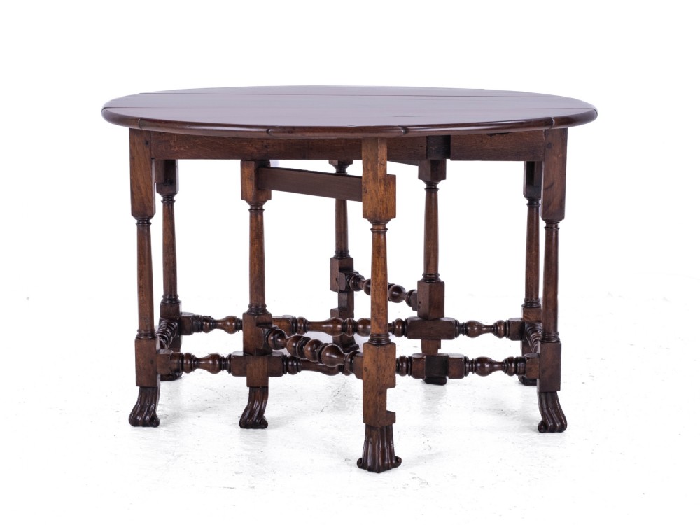 George II Red Walnut Drop Leaf Oval Gateleg Dining Table C1730 (Georgian) View XII