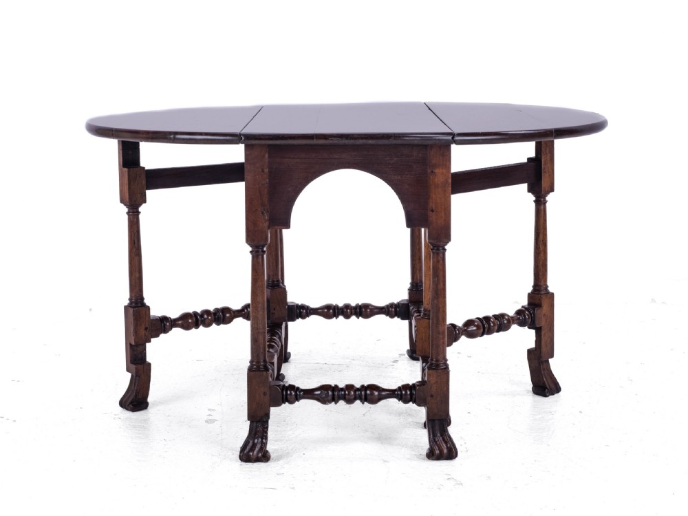 George II Red Walnut Drop Leaf Oval Gateleg Dining Table C1730 (Georgian) View XIII