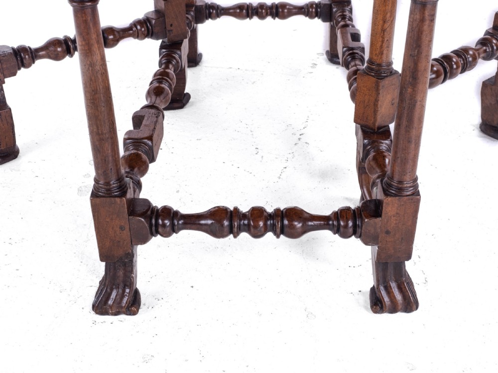George II Red Walnut Drop Leaf Oval Gateleg Dining Table C1730 (Georgian) View XIV