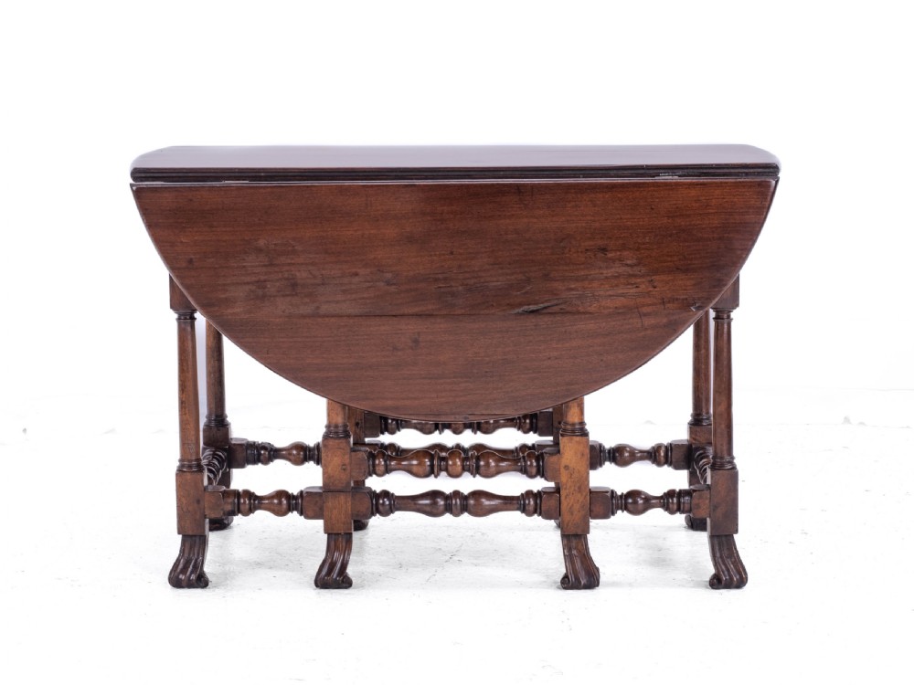 George II Red Walnut Drop Leaf Oval Gateleg Dining Table C1730 (Georgian) View XX