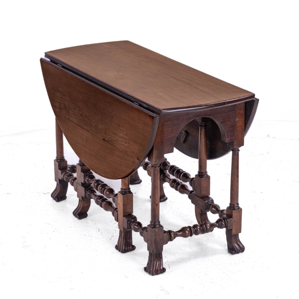 George II Red Walnut Drop Leaf Oval Gateleg Dining Table C1730 (Georgian) View XXI