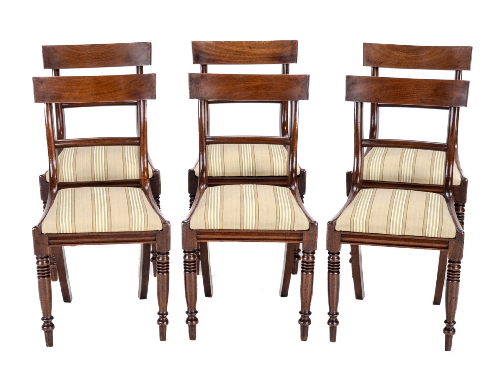 Regency Bar Back Mahogany Set of 6 Dining Chairs C1820 (Georgian George III IV) View II