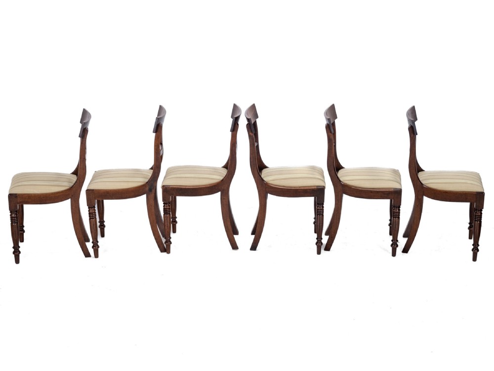 Regency Bar Back Mahogany Set of 6 Dining Chairs C1820 (Georgian George III IV) View IV