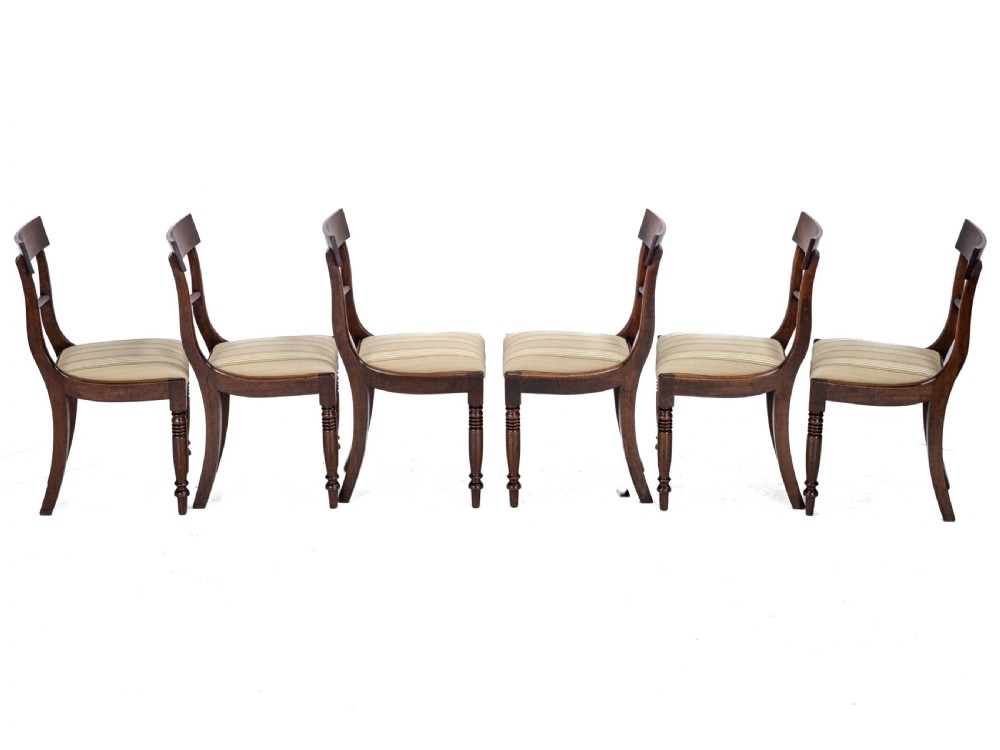 Regency Bar Back Mahogany Set of 6 Dining Chairs C1820 (Georgian George III IV) View VI