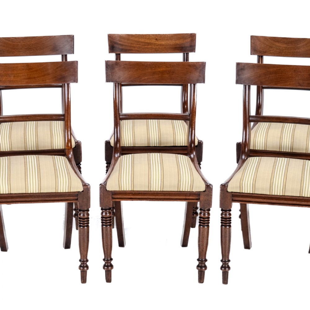 Regency Bar Back Mahogany Set of 6 Dining Chairs C1820 (Georgian George III IV) View XVIII