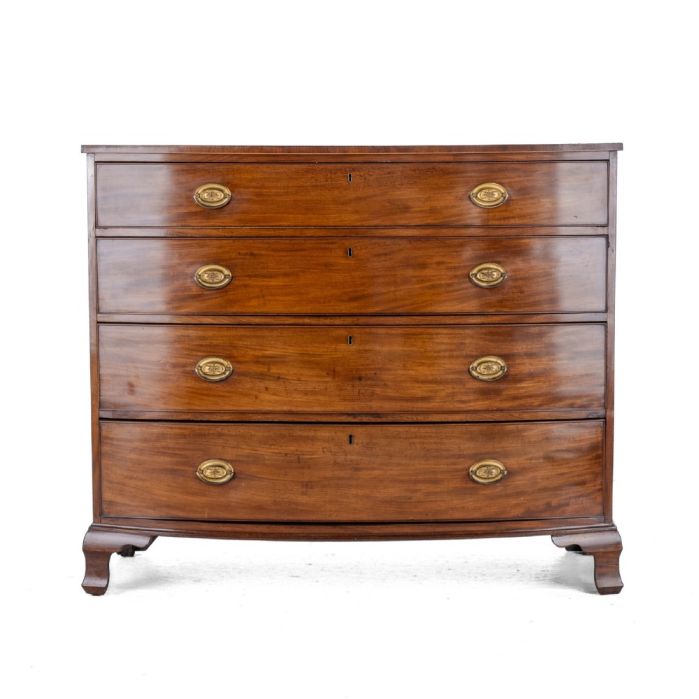 Georgian Late C18th Mahogany Inlaid Bow Front Chest of Drawers (George III) View III