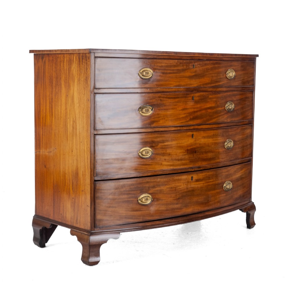 Georgian Late C18th Mahogany Inlaid Bow Front Chest of Drawers (George III) View IV