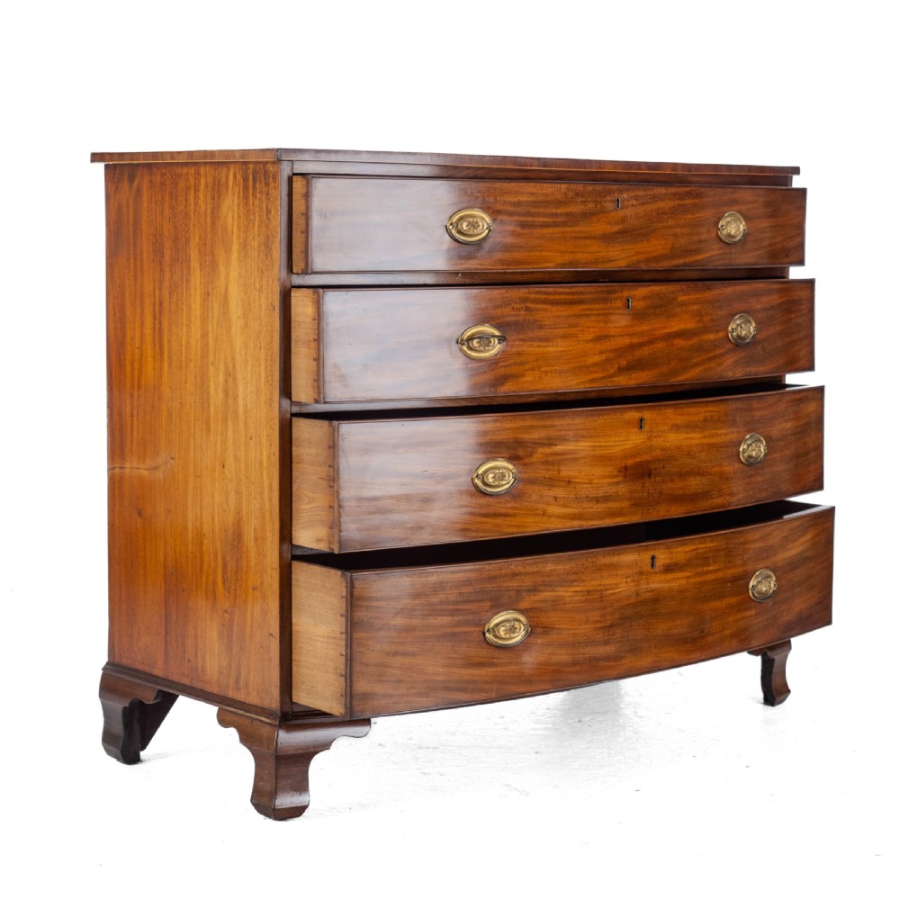 Georgian Late C18th Mahogany Inlaid Bow Front Chest of Drawers (George III) View V