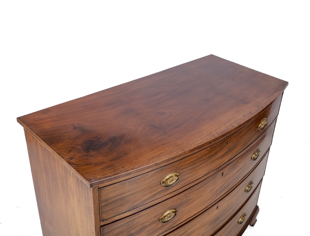 Georgian Late C18th Mahogany Inlaid Bow Front Chest of Drawers (George III) View VI
