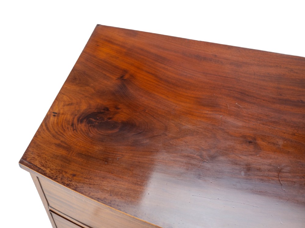 Georgian Late C18th Mahogany Inlaid Bow Front Chest of Drawers (George III) View VIII