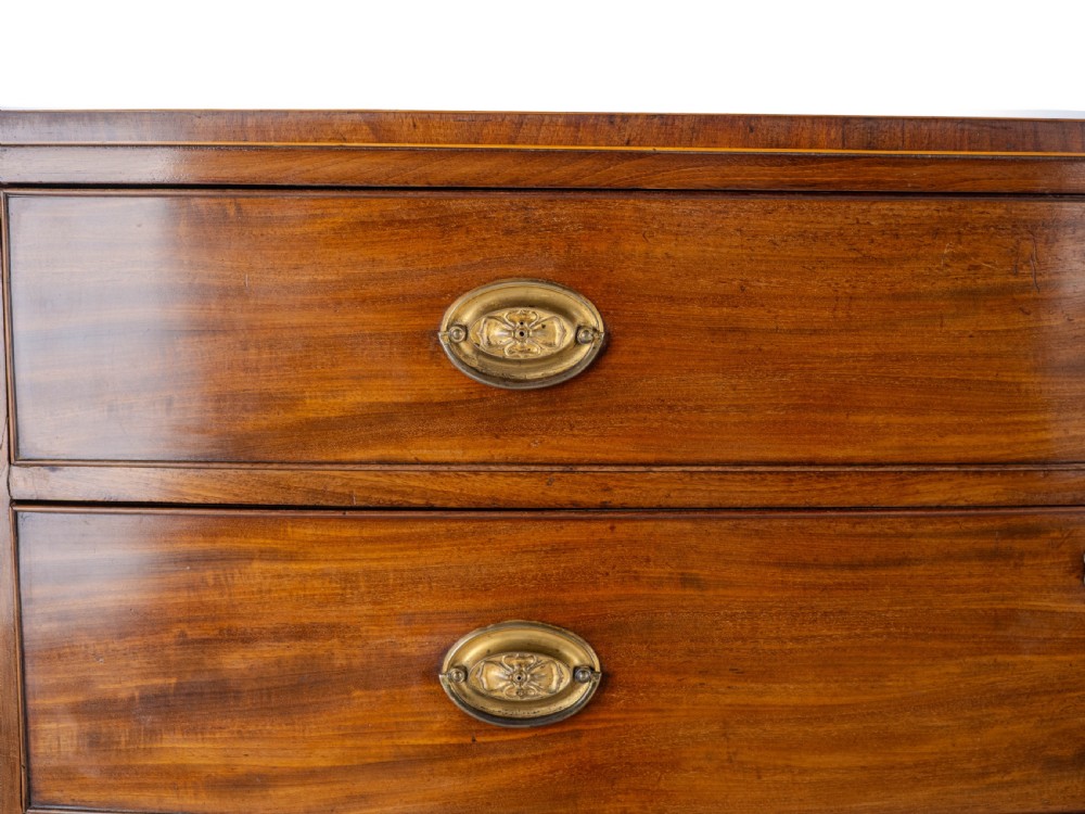 Georgian Late C18th Mahogany Inlaid Bow Front Chest of Drawers (George III) View X