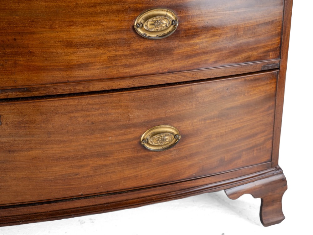 Georgian Late C18th Mahogany Inlaid Bow Front Chest of Drawers (George III) View XII