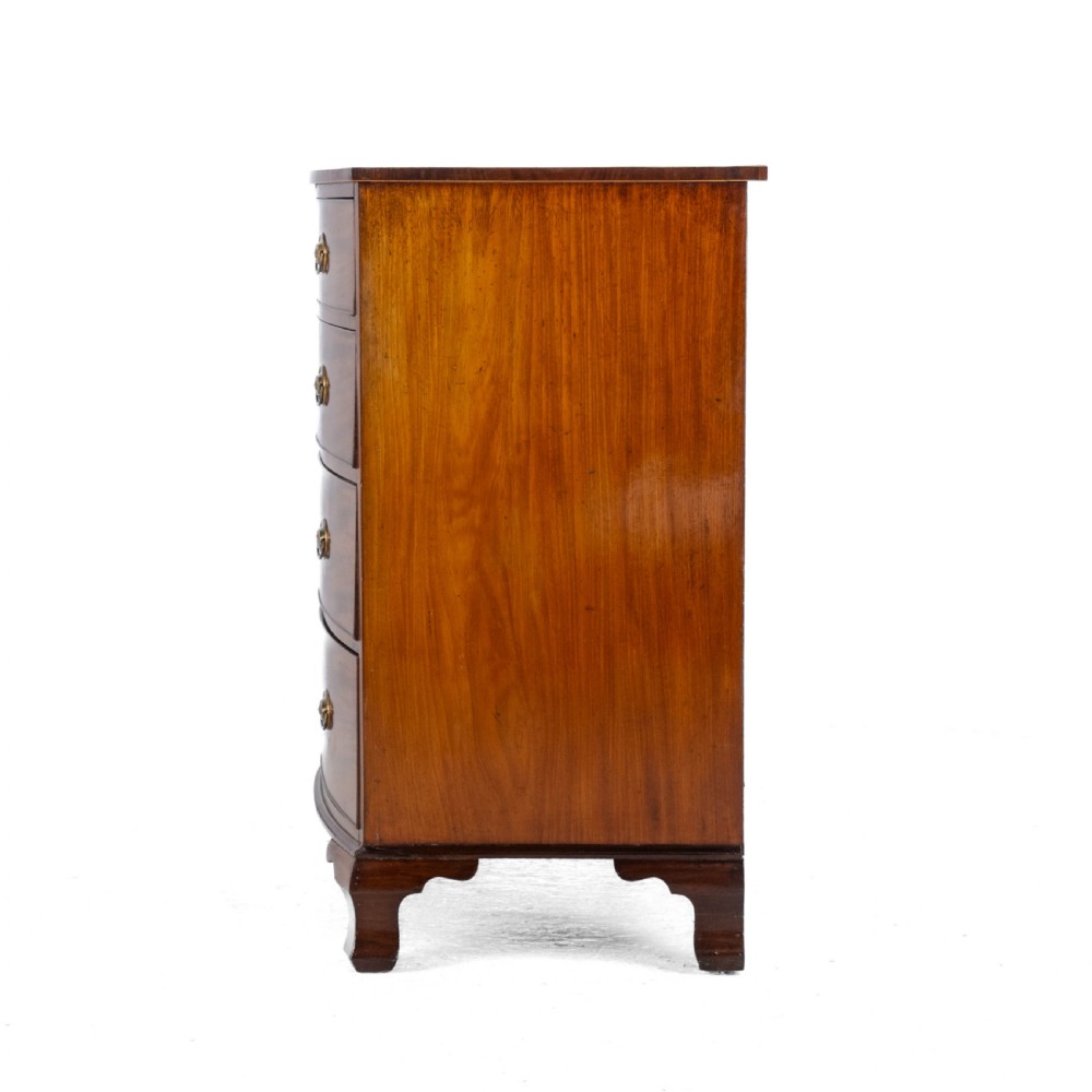 Georgian Late C18th Mahogany Inlaid Bow Front Chest of Drawers (George III) View XIV