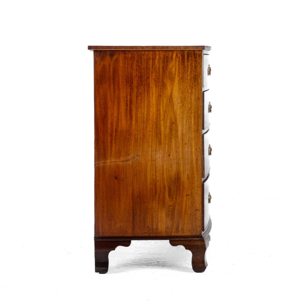 Georgian Late C18th Mahogany Inlaid Bow Front Chest of Drawers (George III) View XV