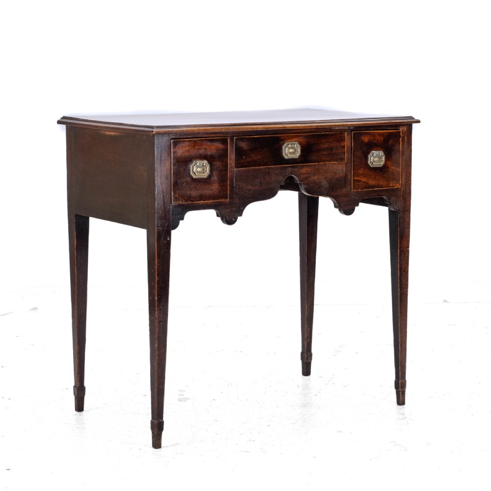 Regency Lowboy Mahogany Inlaid Side Table with Drawers C1810 (Georgian) View II