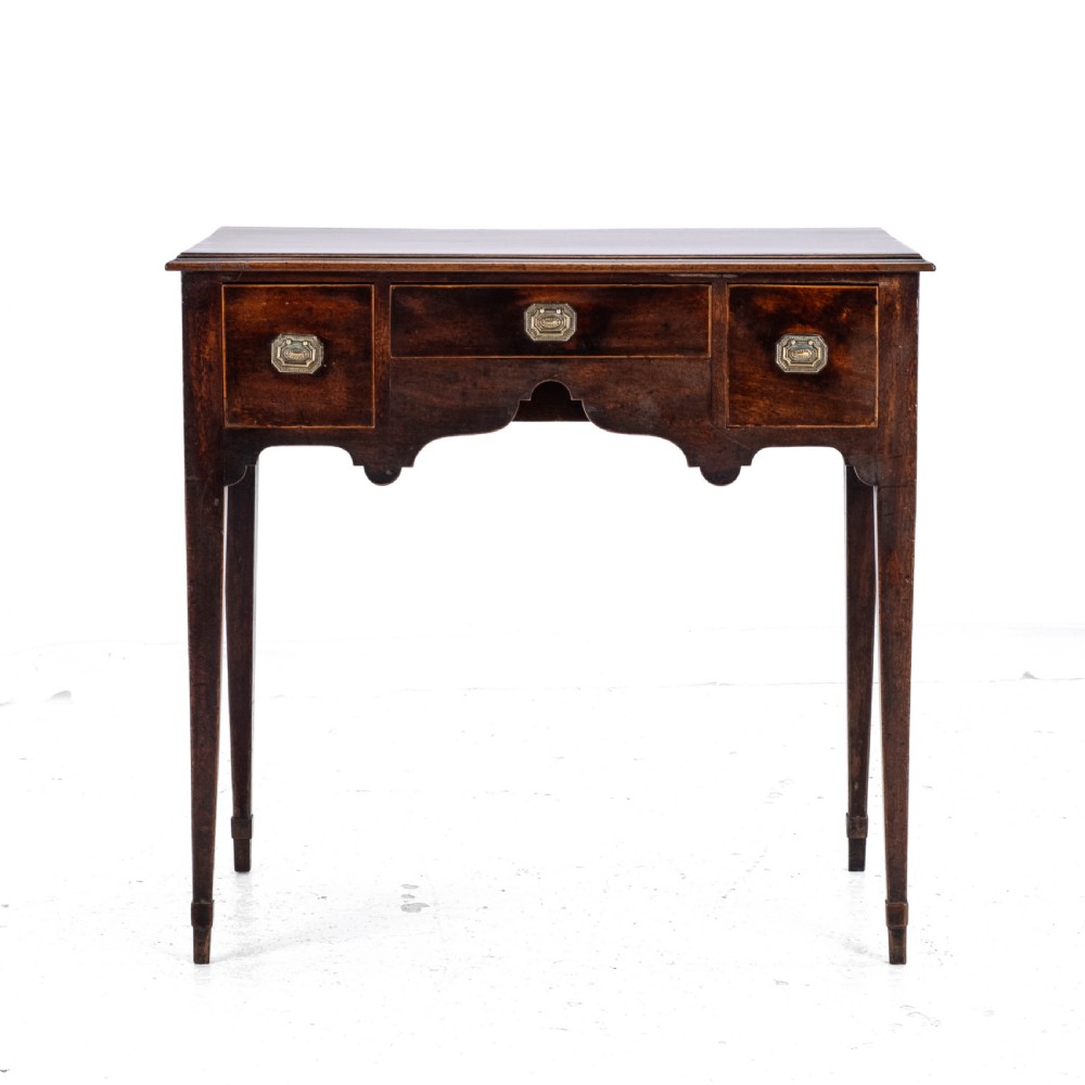 Regency Lowboy Mahogany Inlaid Side Table with Drawers C1810 (Georgian) View III
