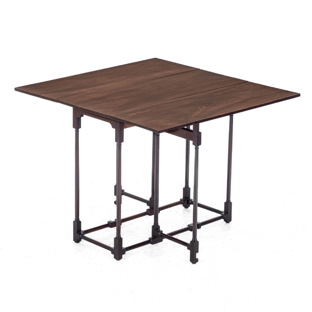 Edwardian Mahogany Spider Leg Pembroke Small Occasional Table Circa 1910 in Georgian Style (George III, Drop-leaf, Gateleg, Wine, Side) View IV