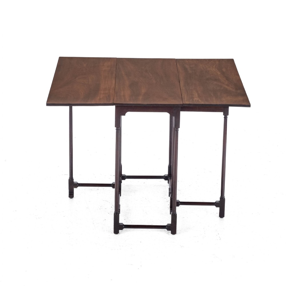 Edwardian Mahogany Spider Leg Pembroke Small Occasional Table Circa 1910 in Georgian Style (George III, Drop-leaf, Gateleg, Wine, Side) View V