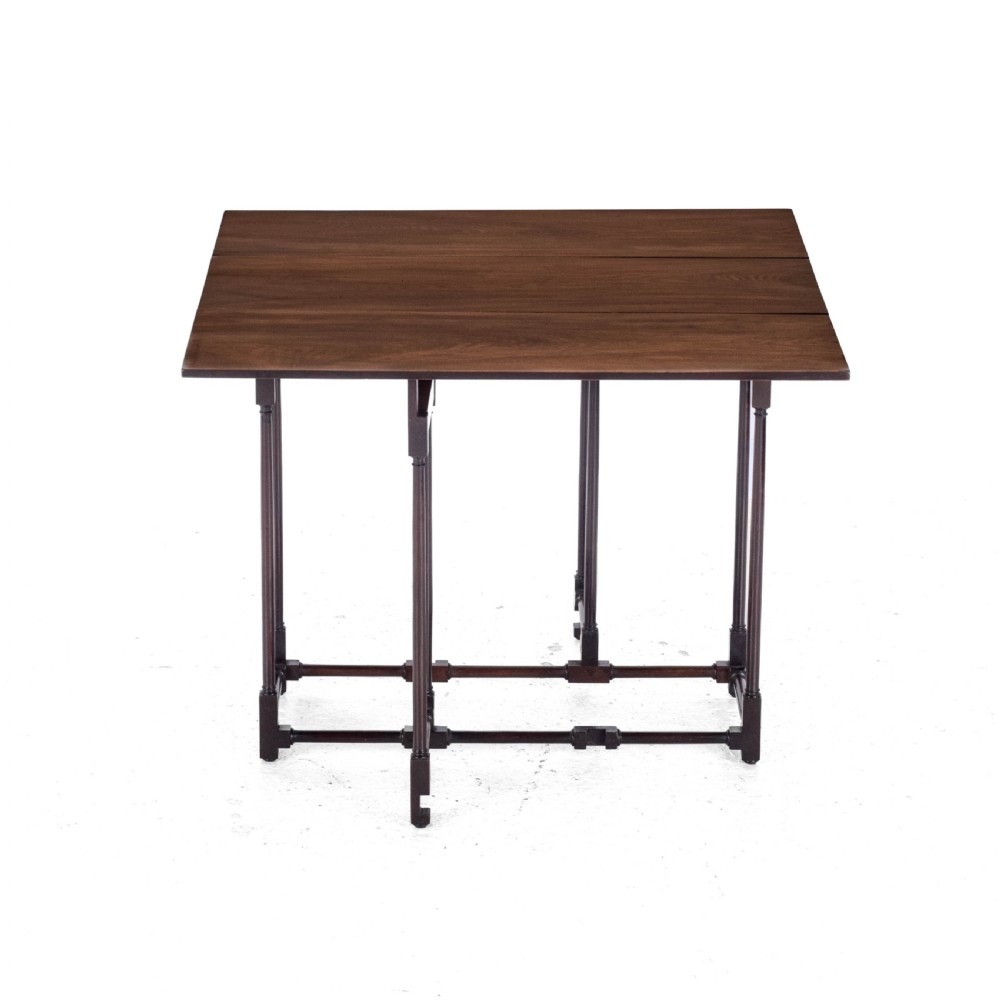 Edwardian Mahogany Spider Leg Pembroke Small Occasional Table Circa 1910 in Georgian Style (George III, Drop-leaf, Gateleg, Wine, Side) View VI