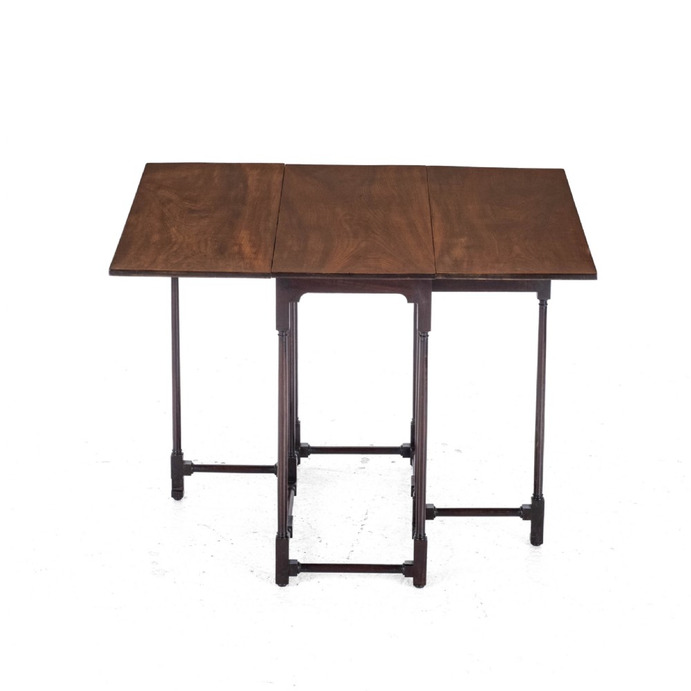 Edwardian Mahogany Spider Leg Pembroke Small Occasional Table Circa 1910 in Georgian Style (George III, Drop-leaf, Gateleg, Wine, Side) View VII