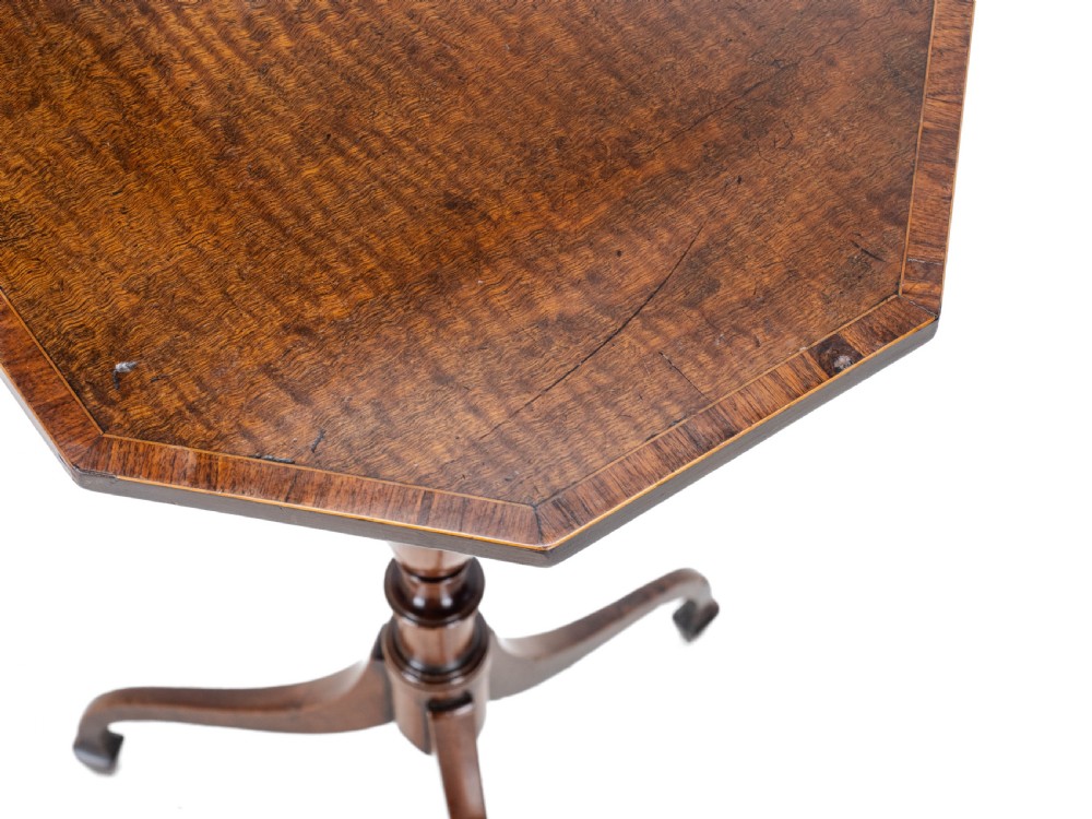 Regency Rosewood Crossbanded Mahogany Octagonal Wine Table C1810 (Georgian) View VIII