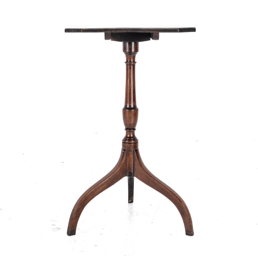 Regency Octagonal Mahogany Inlaid Tilt Top Tripod Wine Side Table circa 1800 (Georgian, George III) View XVI