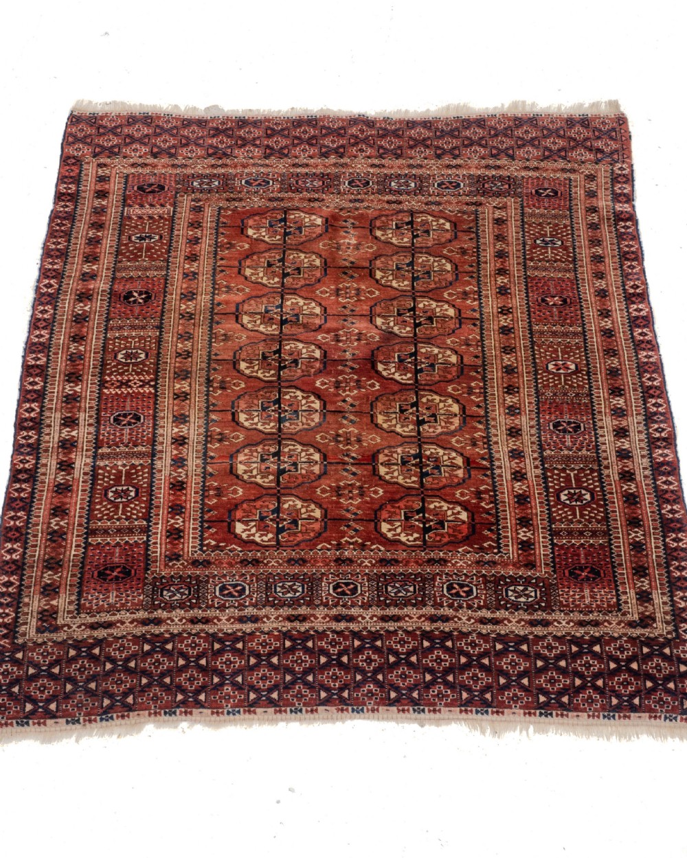 Antique C19th Turkmen Tekke Marriage Rug 4'4