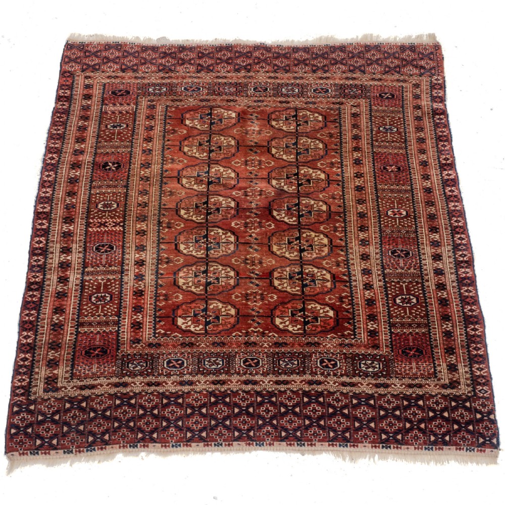 Antique C19th Turkmen Tekke Marriage Rug 4'4