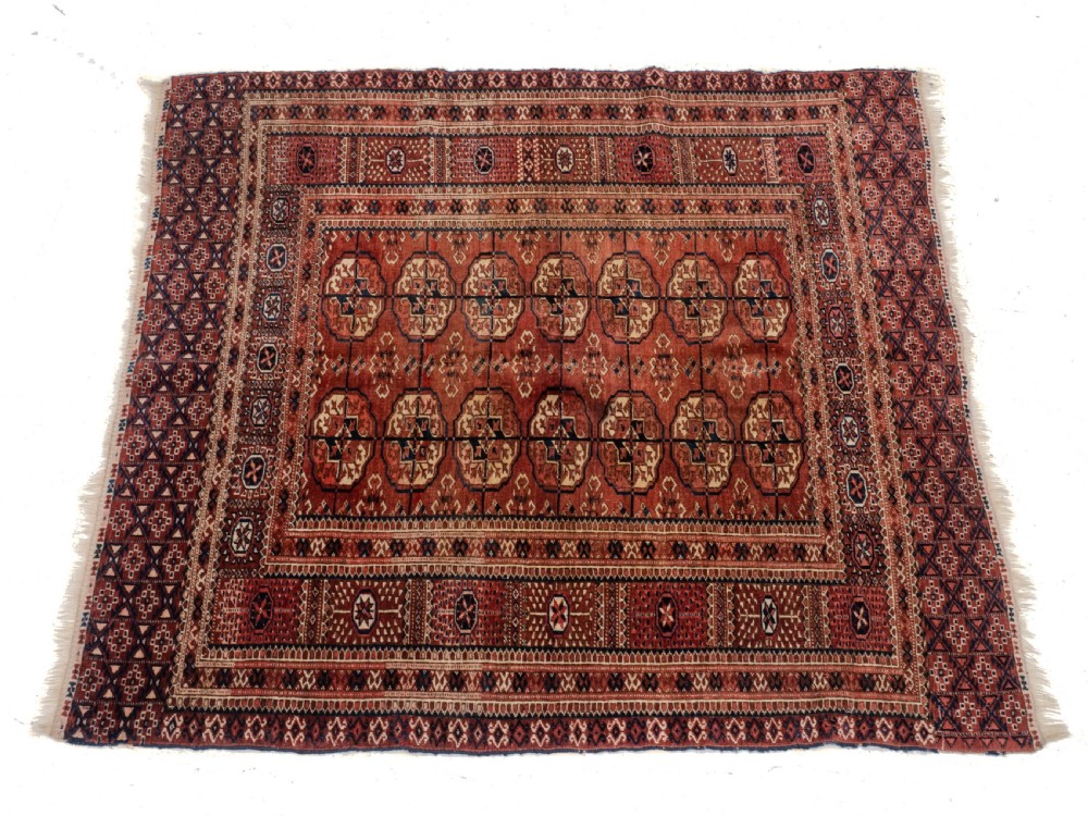 Antique C19th Turkmen Tekke Marriage Rug 4'4