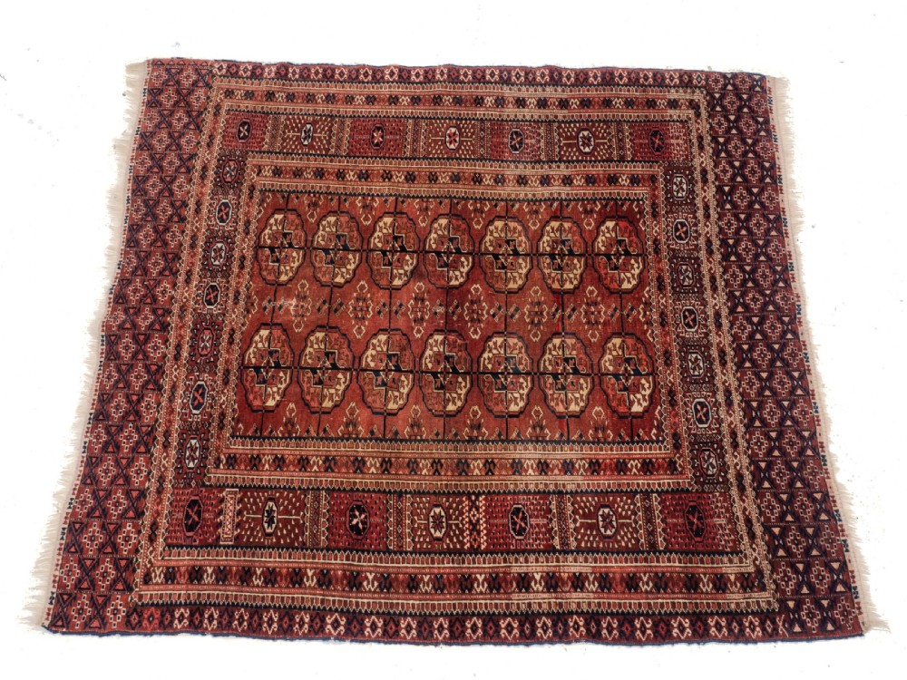 Antique C19th Turkmen Tekke Marriage Rug 4'4