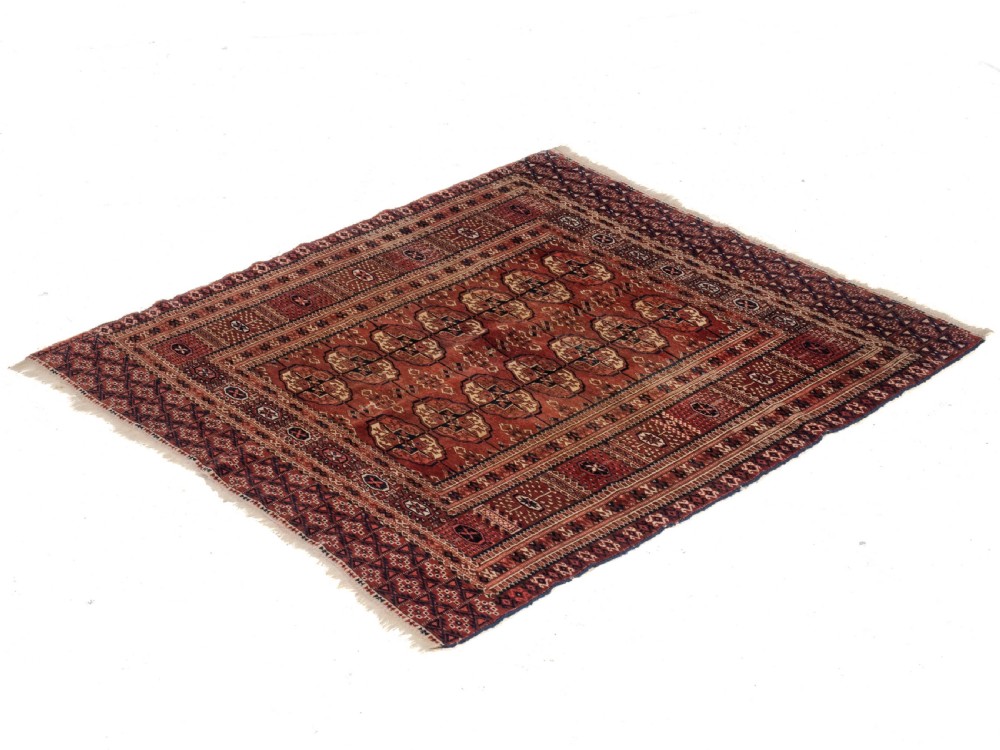 Antique C19th Turkmen Tekke Marriage Rug 4'4