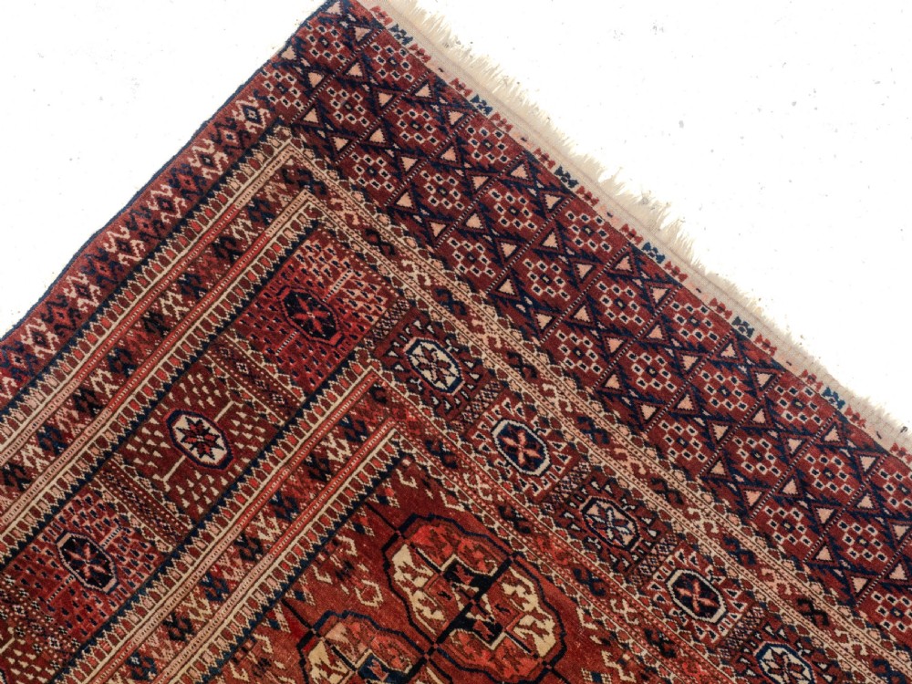 Antique C19th Turkmen Tekke Marriage Rug 4'4