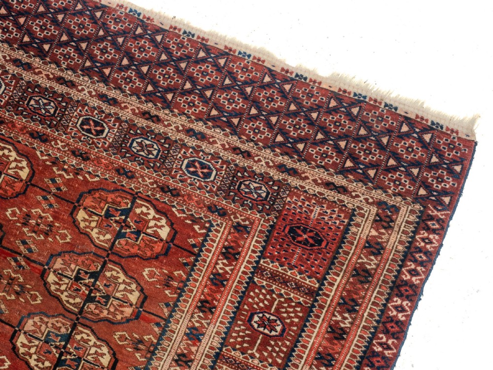 Antique C19th Turkmen Tekke Marriage Rug 4'4