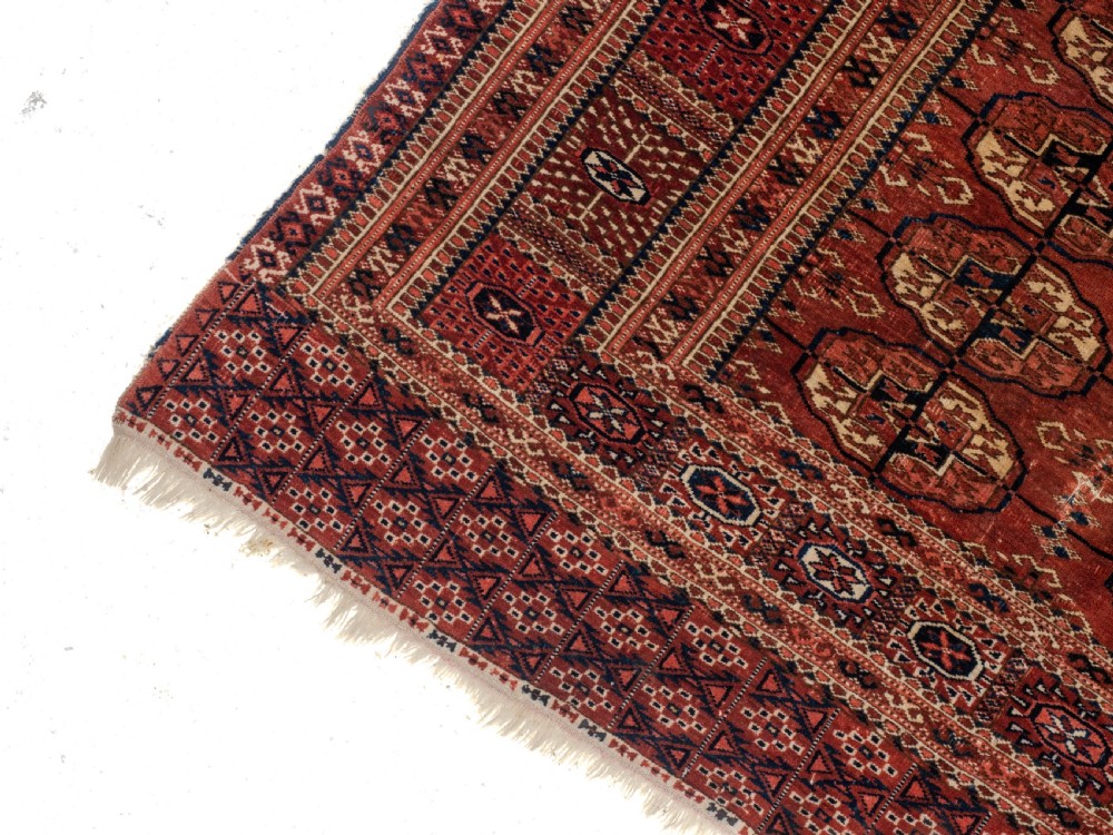 Antique C19th Turkmen Tekke Marriage Rug 4'4