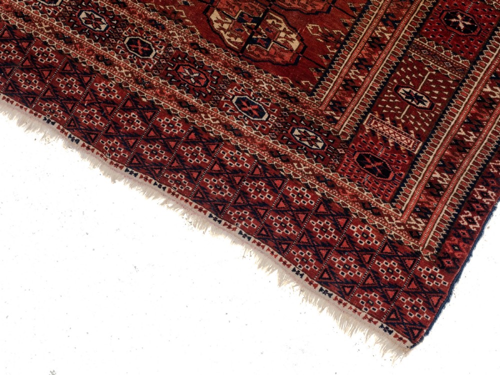Antique C19th Turkmen Tekke Marriage Rug 4'4