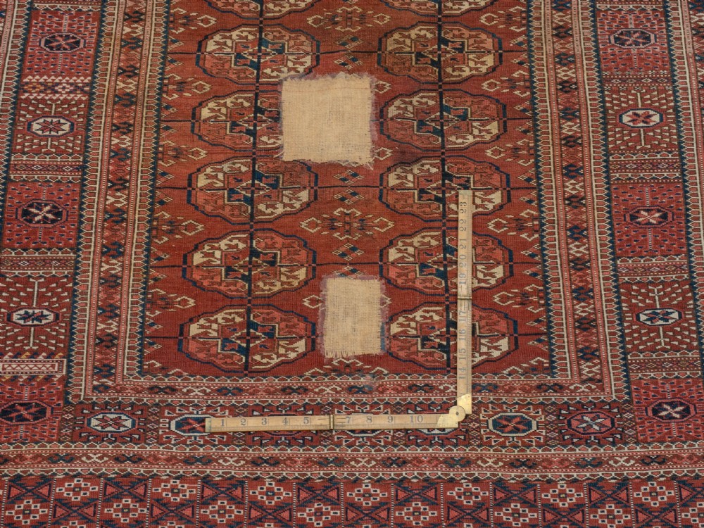 Antique C19th Turkmen Tekke Marriage Rug 4'4