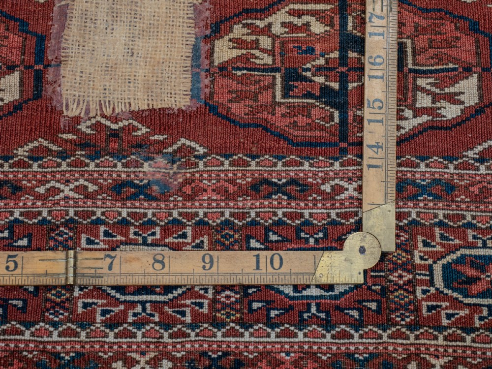 Antique C19th Turkmen Tekke Marriage Rug 4'4